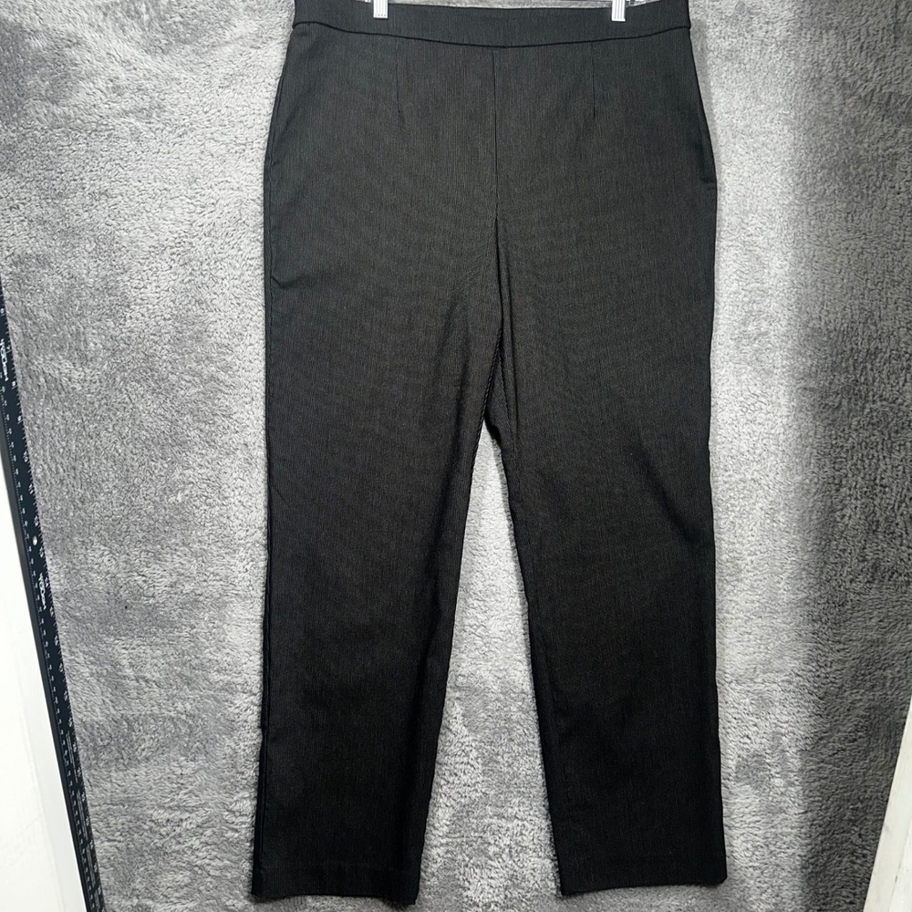 Briggs New York Dress Pants Womens XL Charcoal Grey Textured Pull On 624AQ33BR